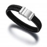 Lunavit Triton Black - sophisticated and masculine shaped braided magnetic bracelet with 1 germanium stone Ge32, 1 neodymium magnet 2000 gauss