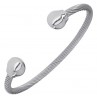 Stylish magnetic bracelet by SABONA OF LONDON made from allergenfree stainless steel with polished end pieces containing two 1200 gauss SmCo magnets
