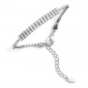 Magnetic-Germanium Bracelet Lady Line Twin Silver with diamond cut zirconias